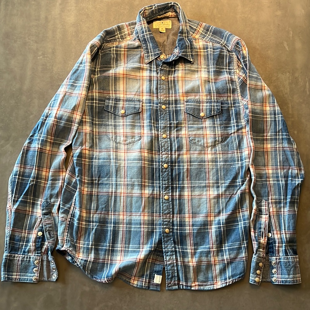 Lucky Brand Snap Button Shirt Size Medium